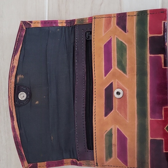 Vintage Colorful Geometric Pattern Wallet MTC 1992 5" x 8" - Picture 3 of 12